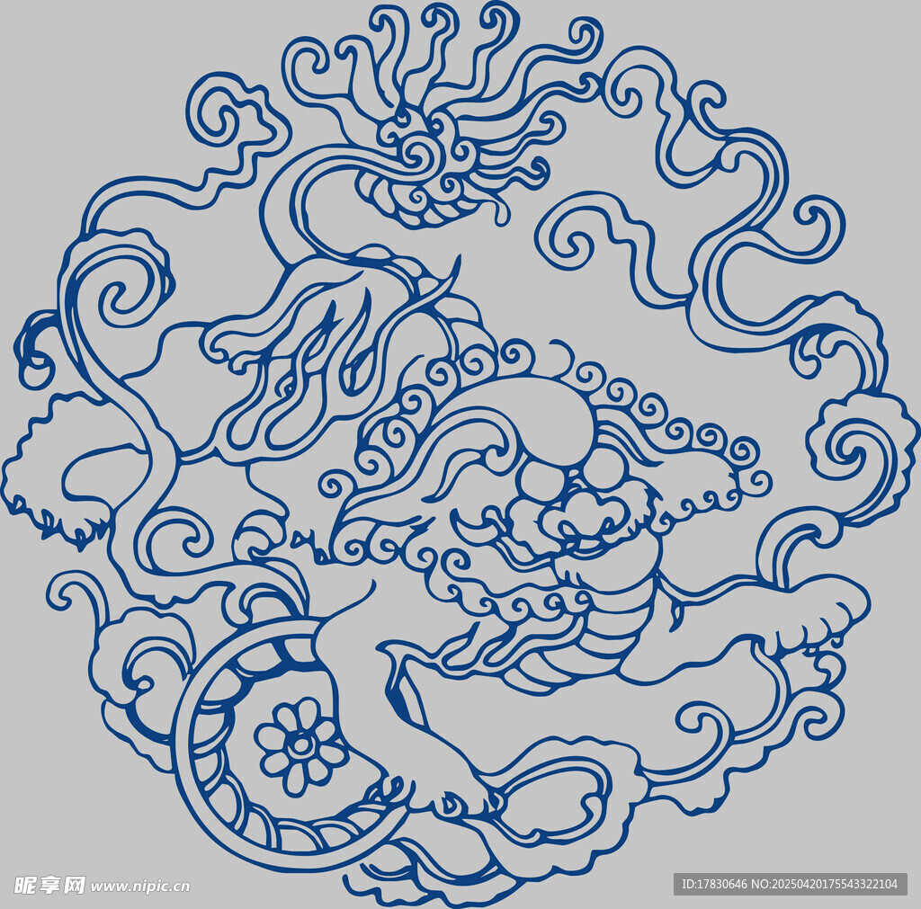 传统中式龙纹图案设计
