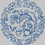中式传统龙纹圆形图案