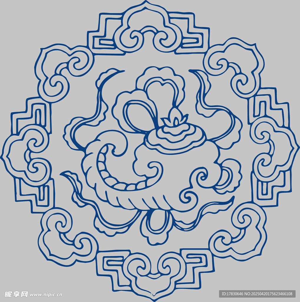 中式传统花卉纹吉祥图案