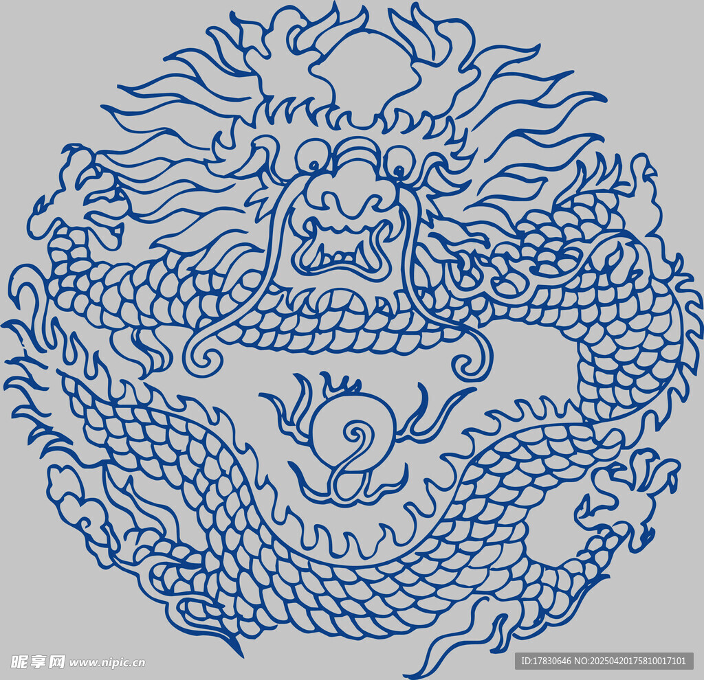 传统中式龙纹图案设计