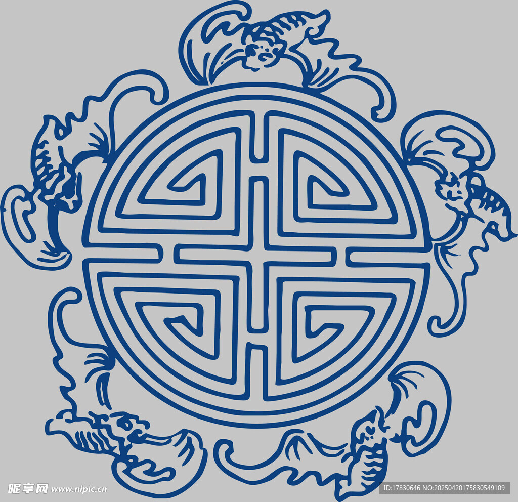 中式传统回纹装饰图案