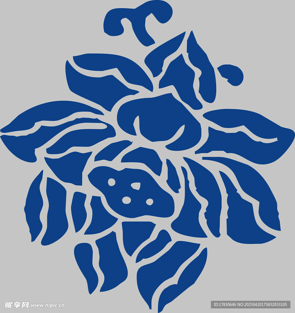 蓝色莲花图案设计