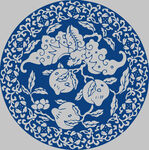 蓝白青花瓷盘图案