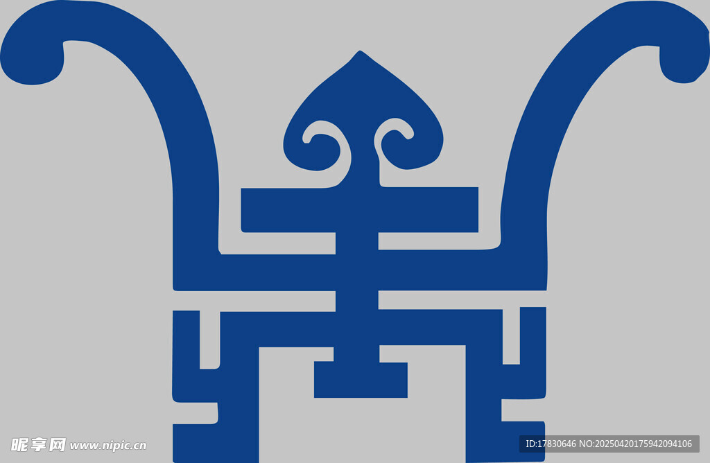 中式传统蓝色几何装饰图案