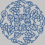 蓝色葡萄花卉圆形图案