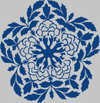 蓝白中式花卉图案纹饰