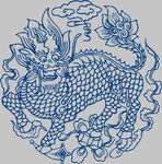 传统蓝麒麟图案纹饰