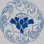 中式蓝白花卉云纹传统图案