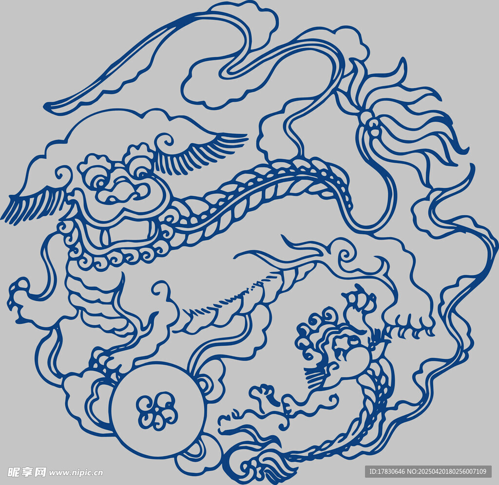 传统中式麒麟纹饰图案