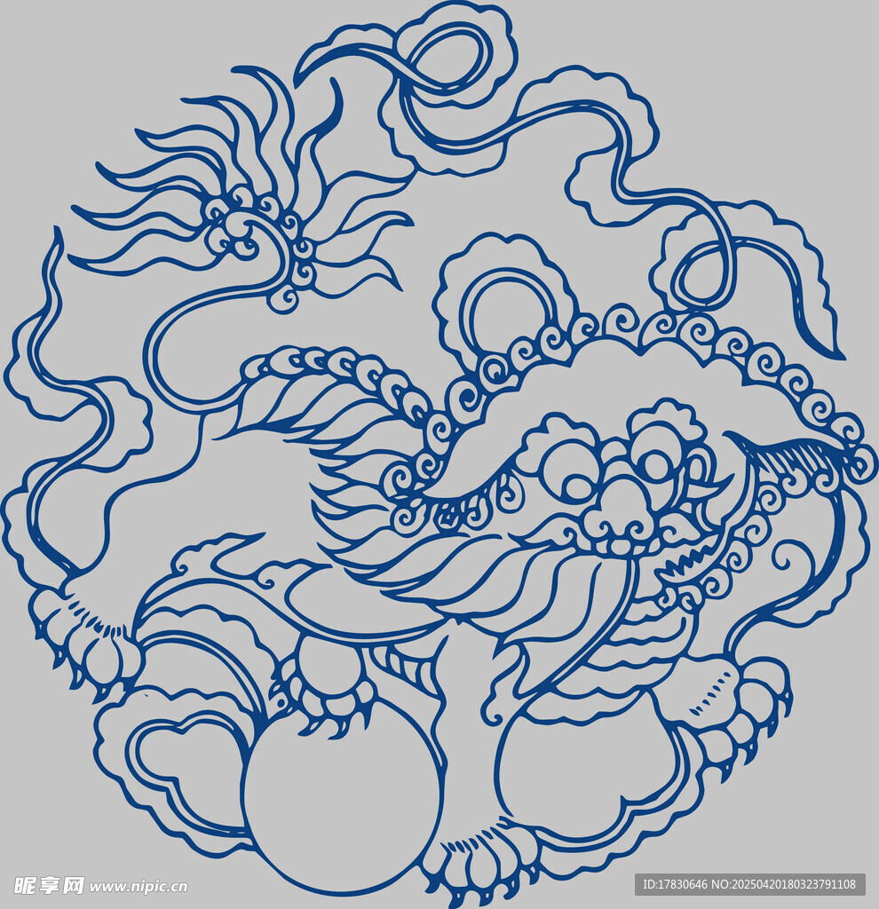 传统中式龙纹图案设计