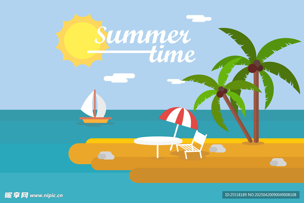 夏日海滩度假插图