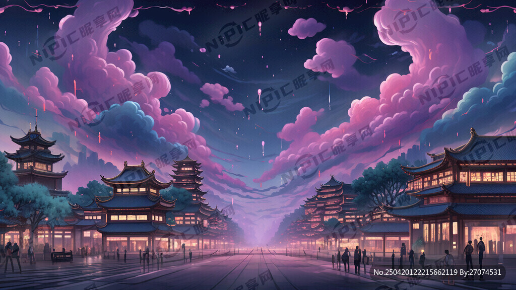 请以前门大街夜色为题 