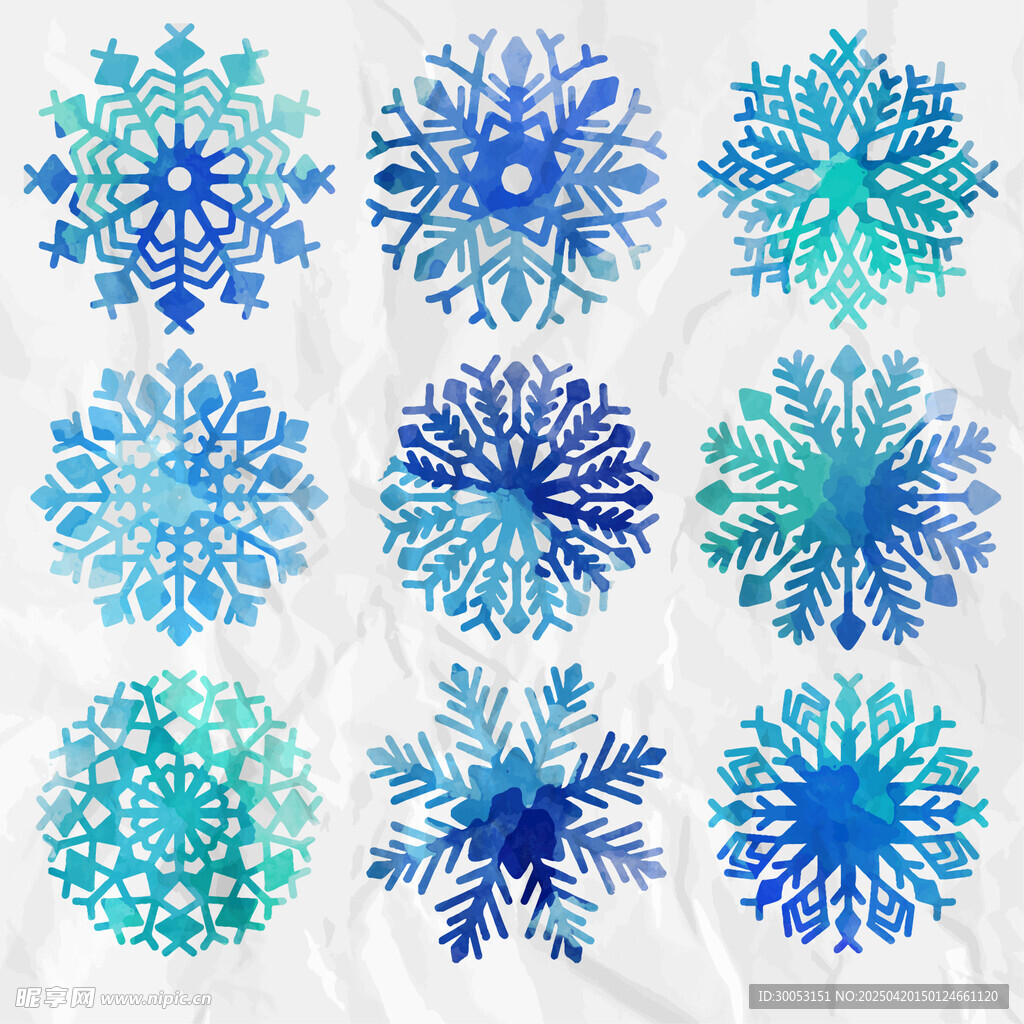 多彩雪花图案集合