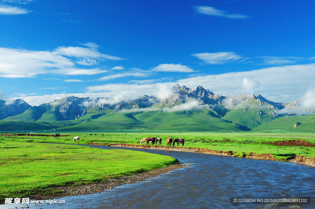 草原河畔美景