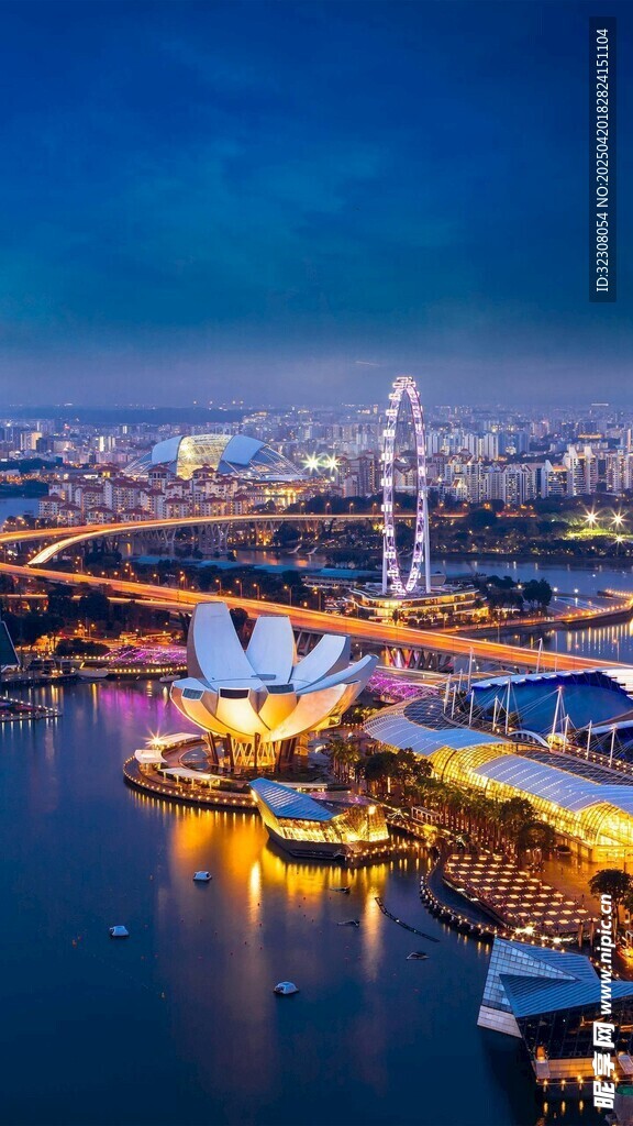 新加坡滨海湾璀璨夜景