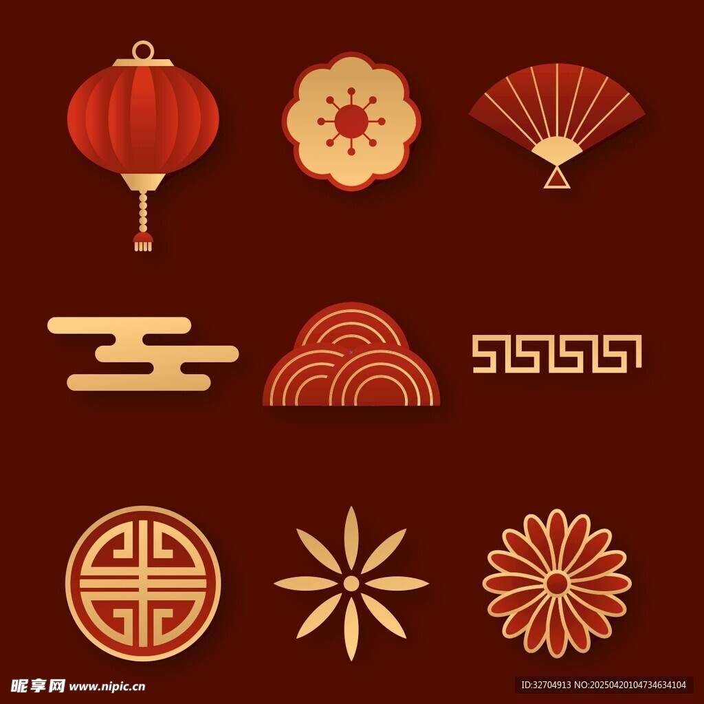 中式传统元素图案集合
