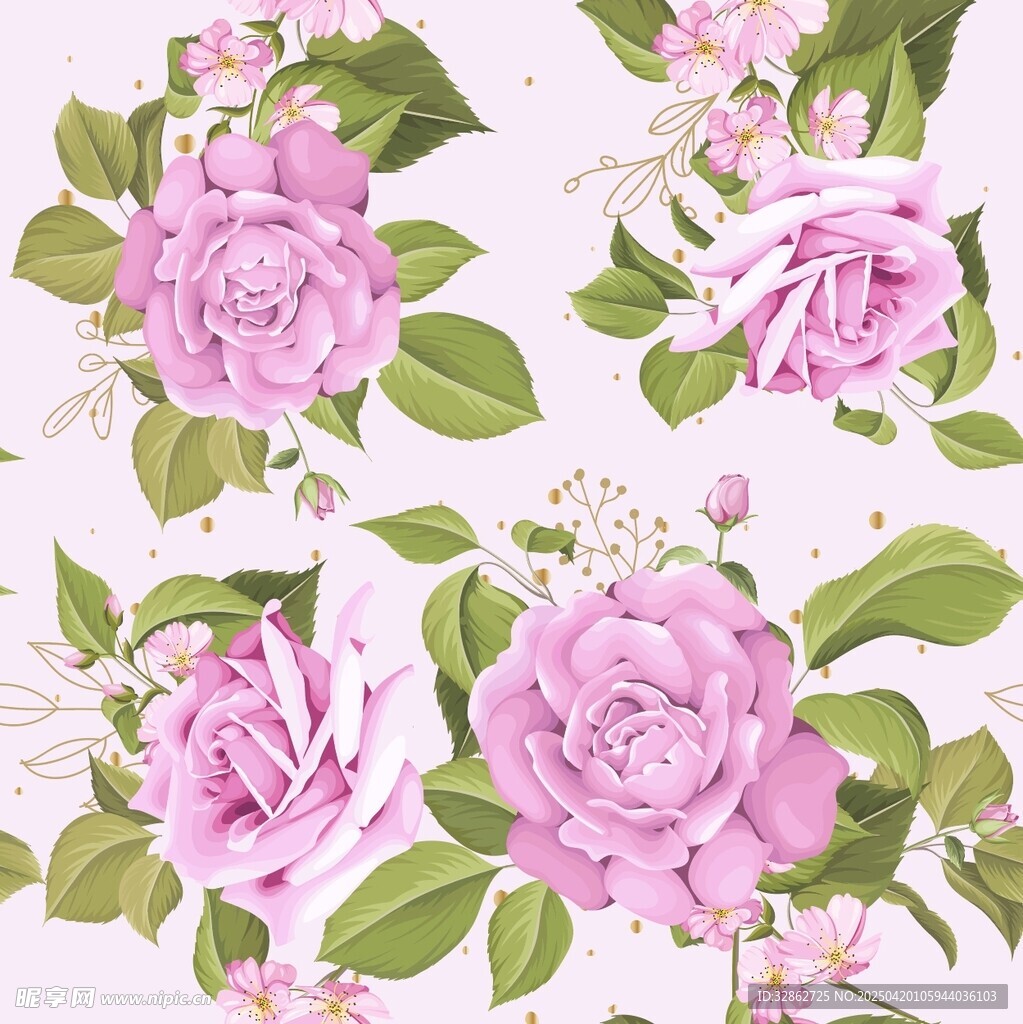 粉色玫瑰花卉图案设计