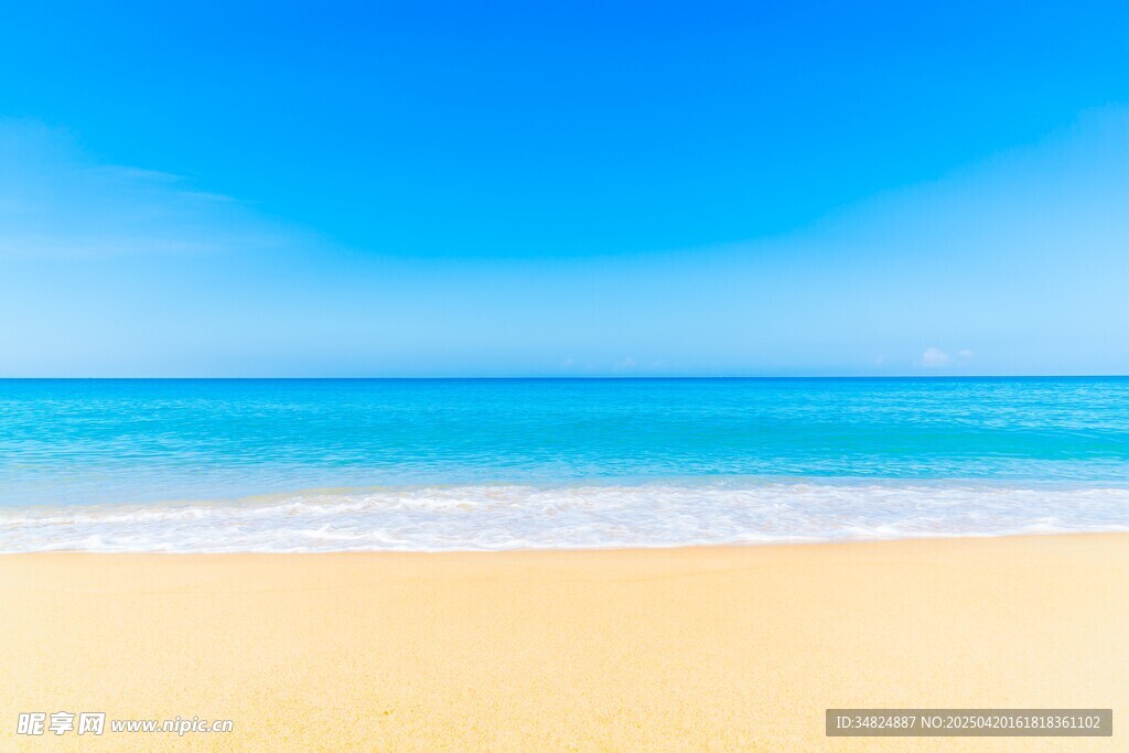 美丽海滨沙滩蓝色海洋