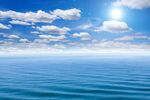 蔚蓝大海与晴朗天空美景