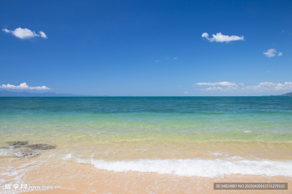 美丽海滨沙滩海景风光