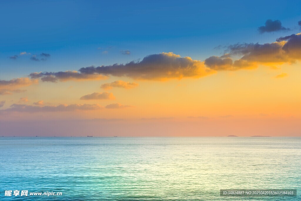海上绝美日落风景