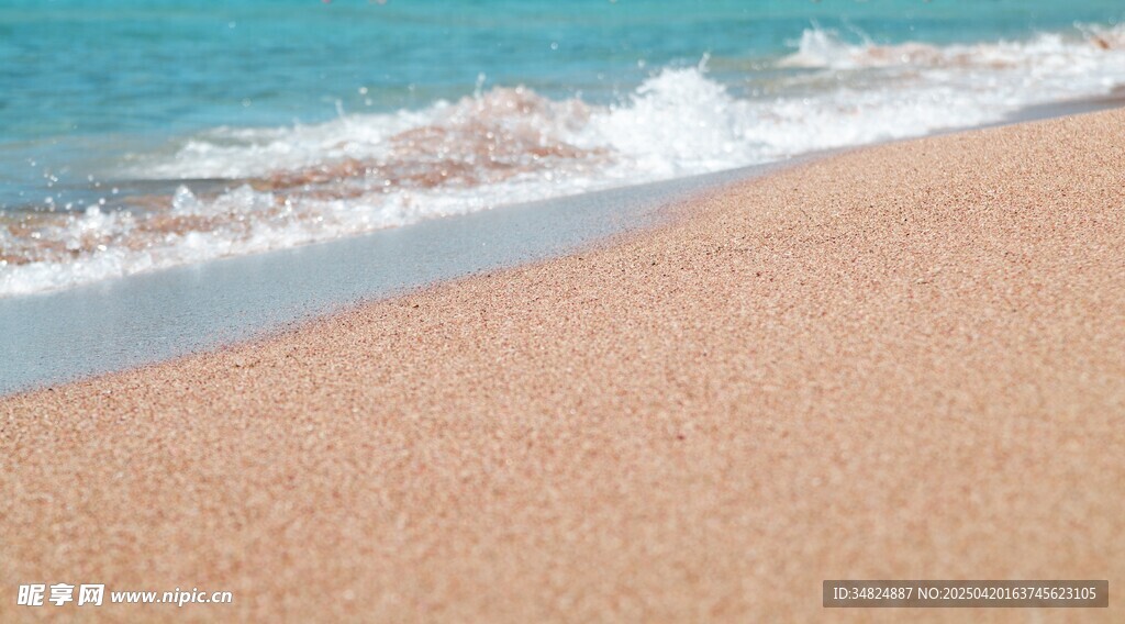 沙滩海浪海边美丽景致