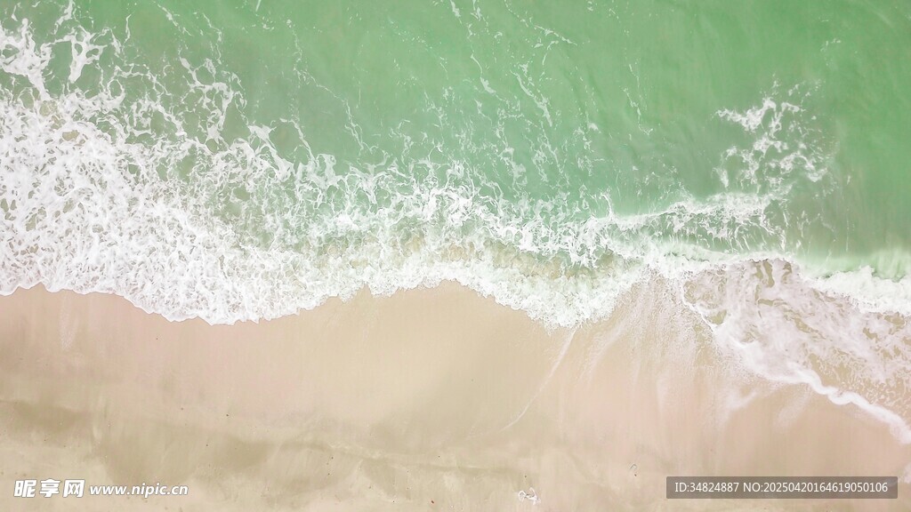 海边沙滩海浪清新美景