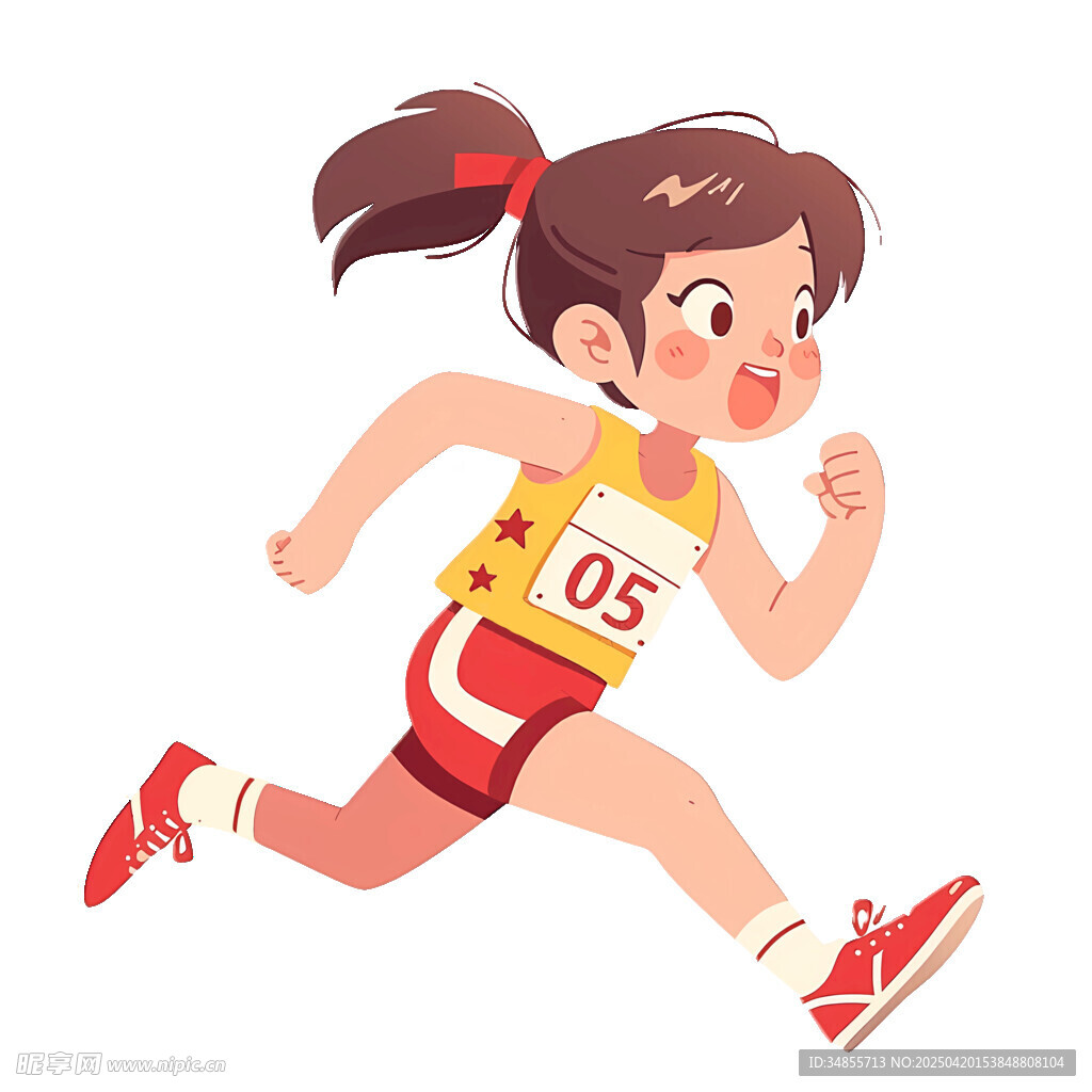 奔跑的小女孩运动员