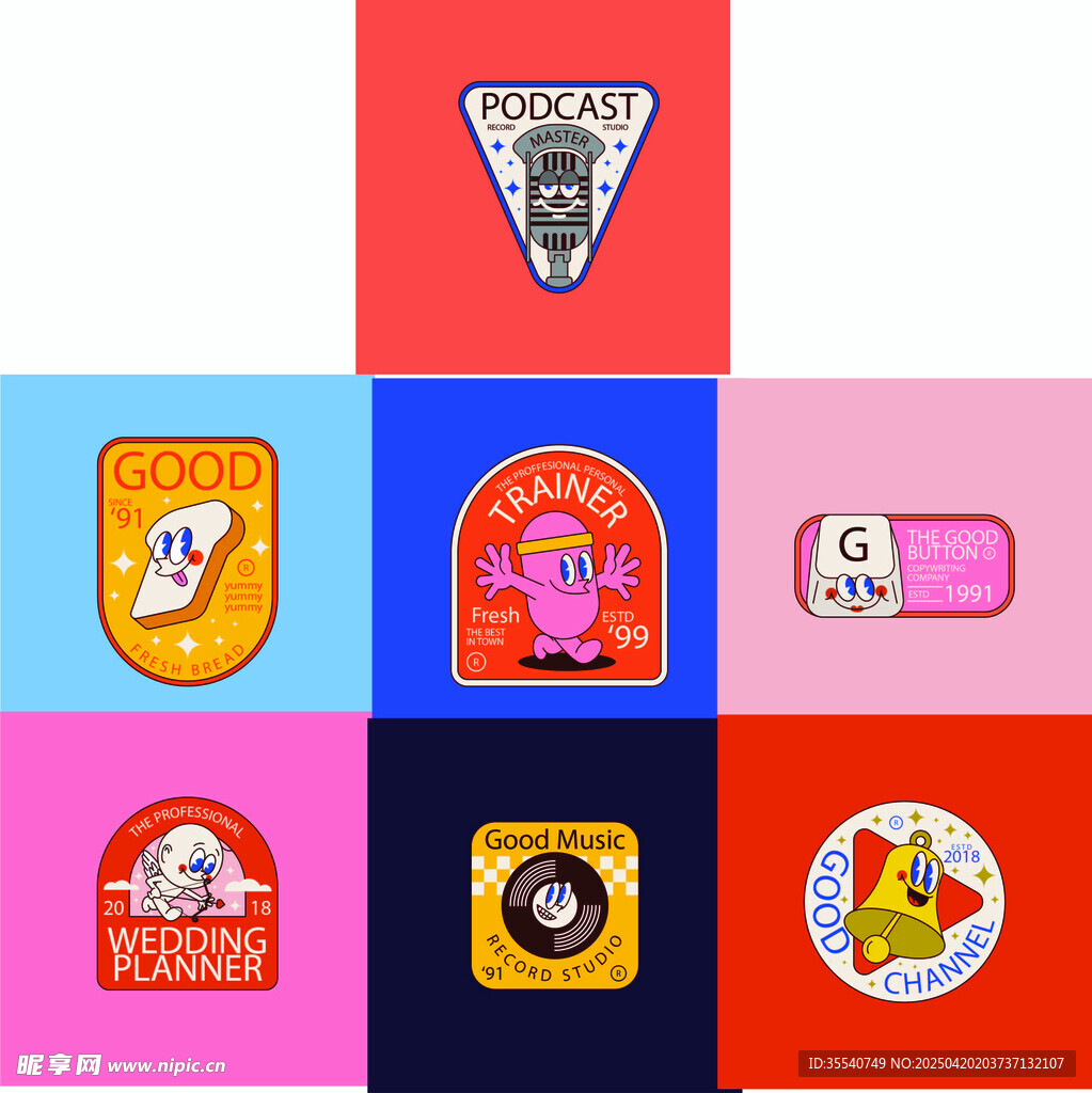 趣味卡通形象贴纸LOGO标志