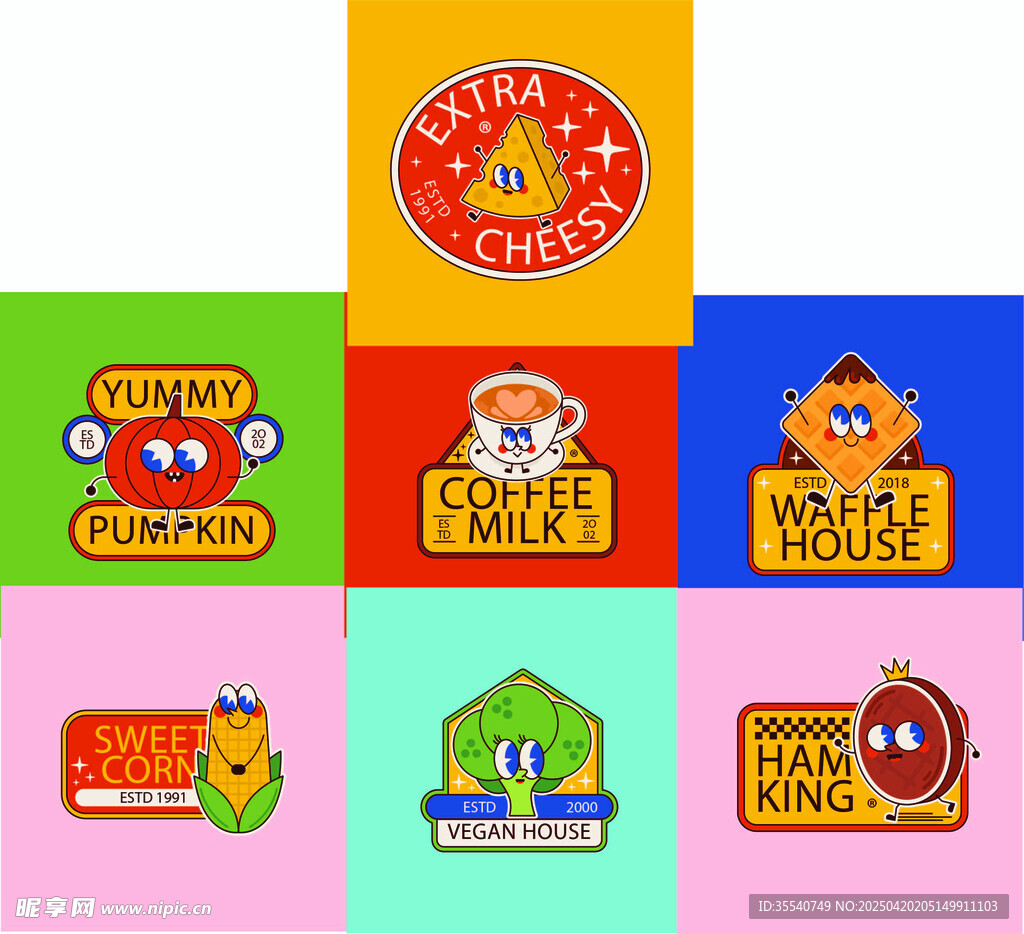 趣味卡通形象贴纸LOGO标志