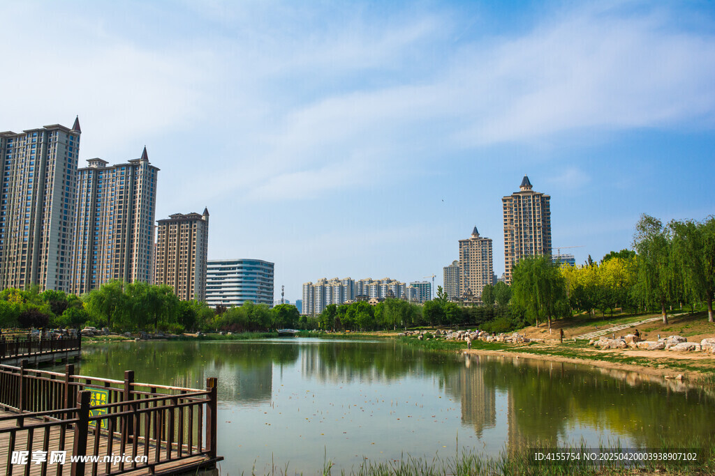 城市河畔风光美景