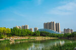 湖畔城市风光美景
