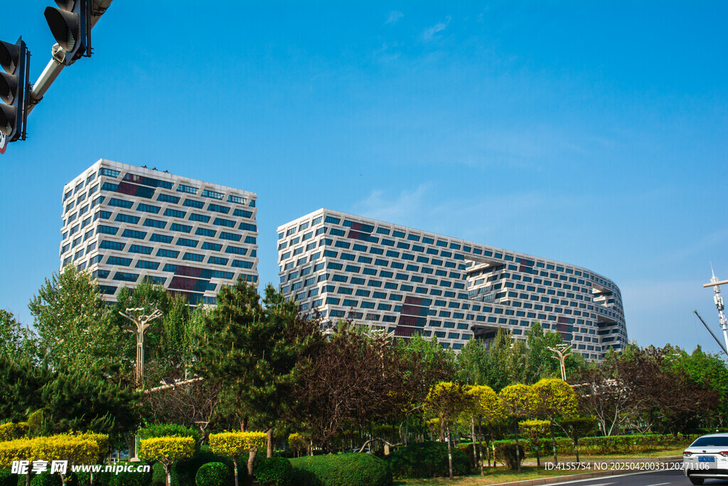 现代风格双子楼城市景观