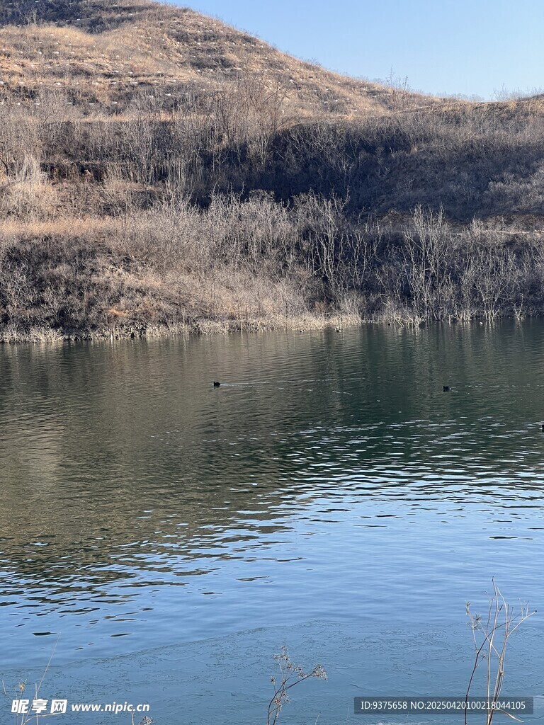 宁静湖畔的山水风光