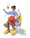 创意女性畅享阅读与灵感