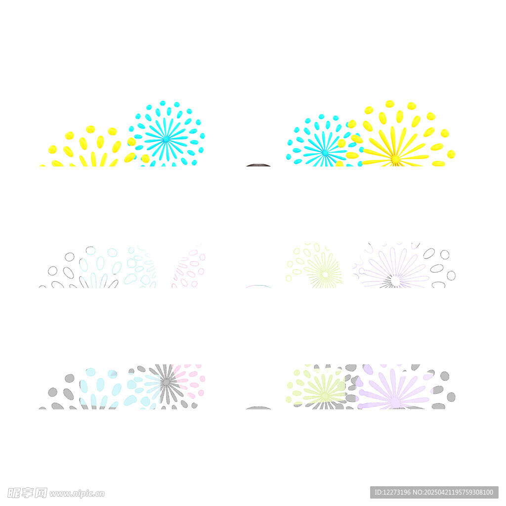 多彩渐变花朵装饰图案