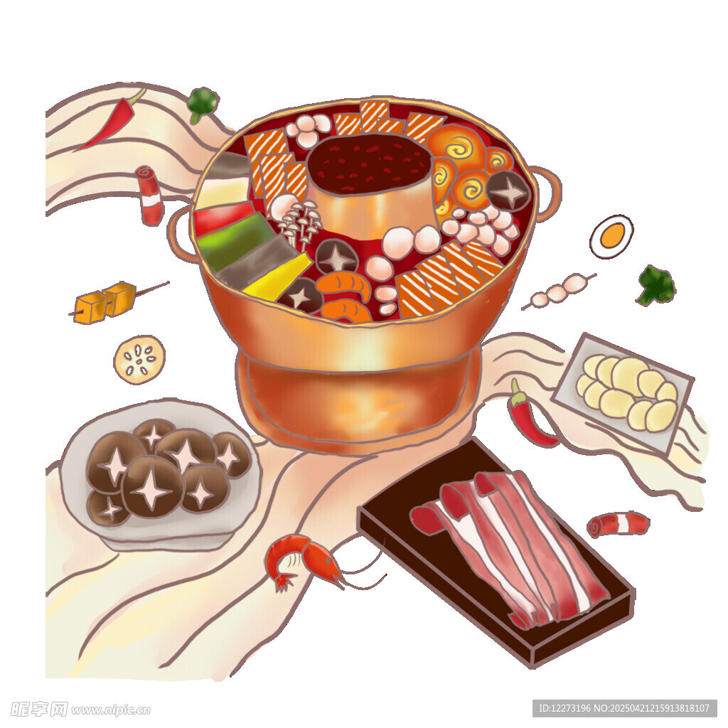 美味火锅食材丰富诱人