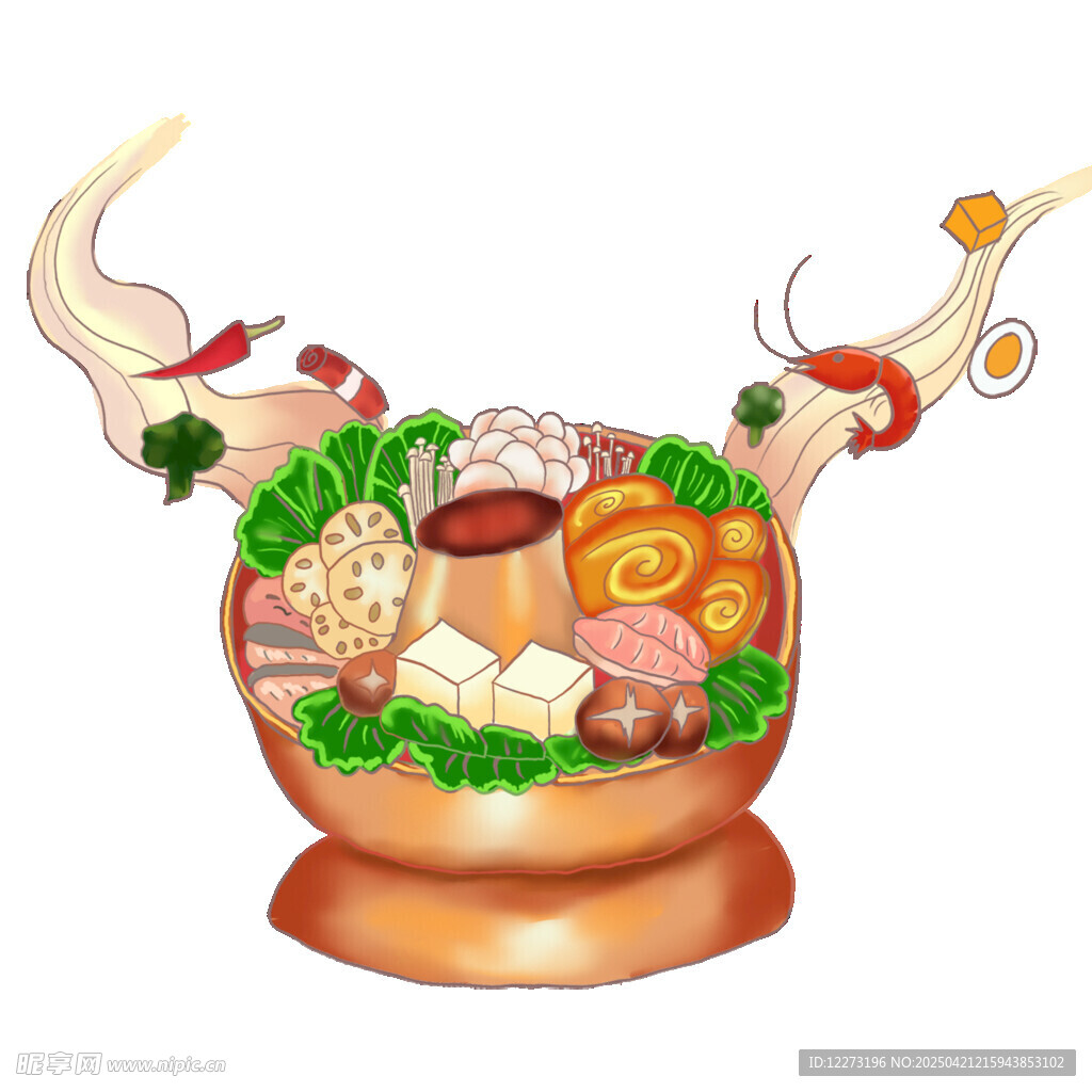 美味火锅食材丰富诱人