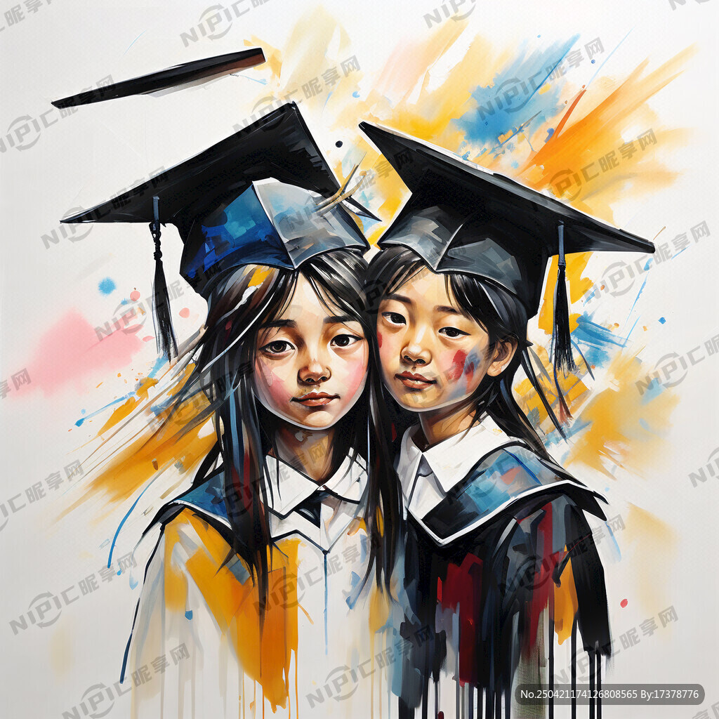 生成一张我们毕业了的抽象画