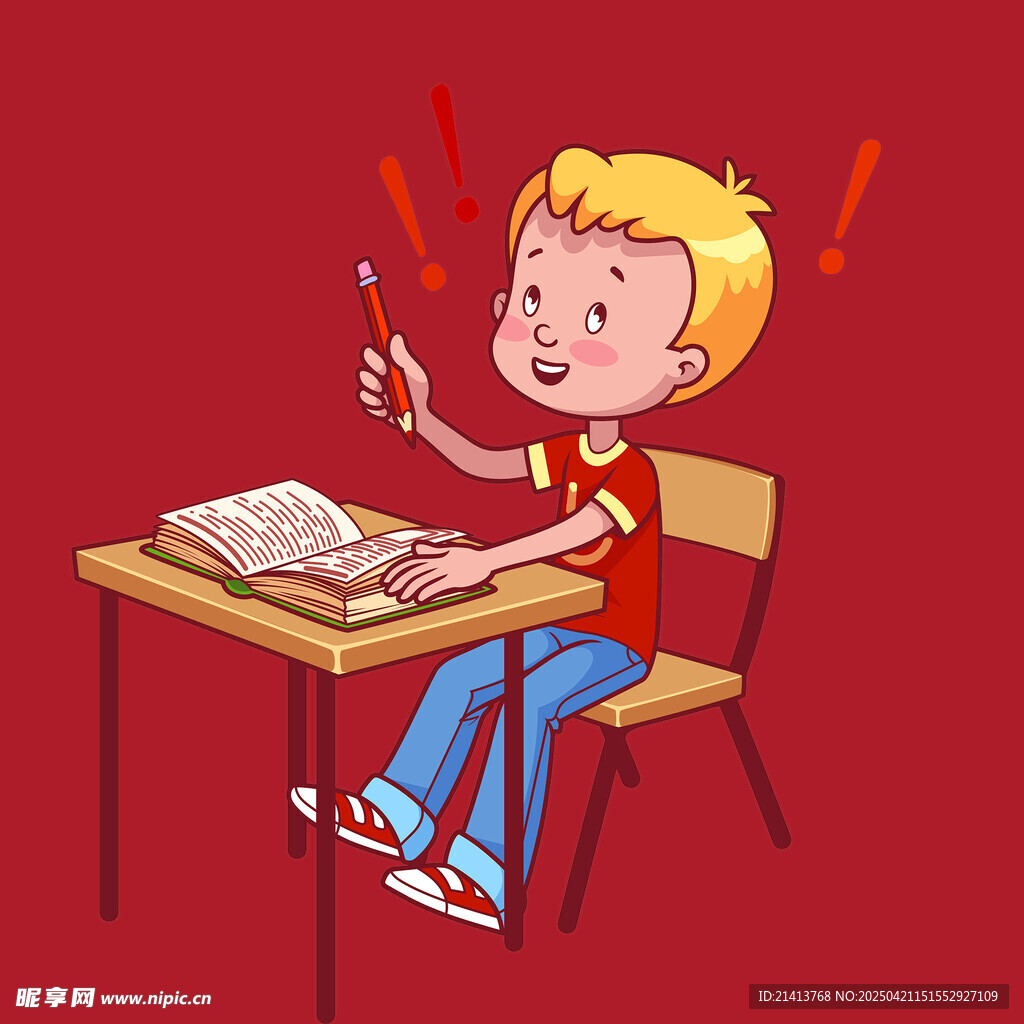 男孩苦恼于桌上大量作业