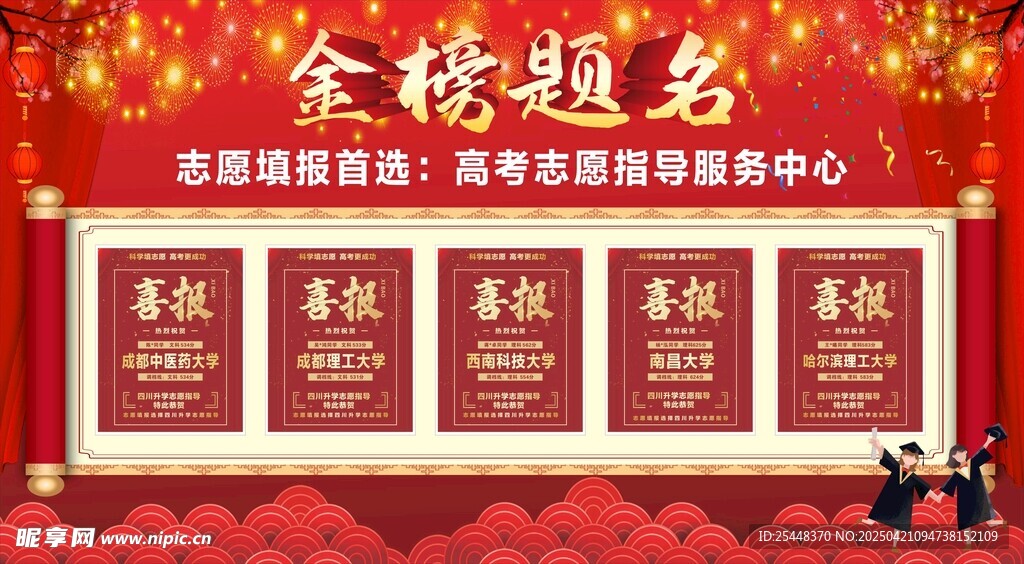 金榜题名展示墙