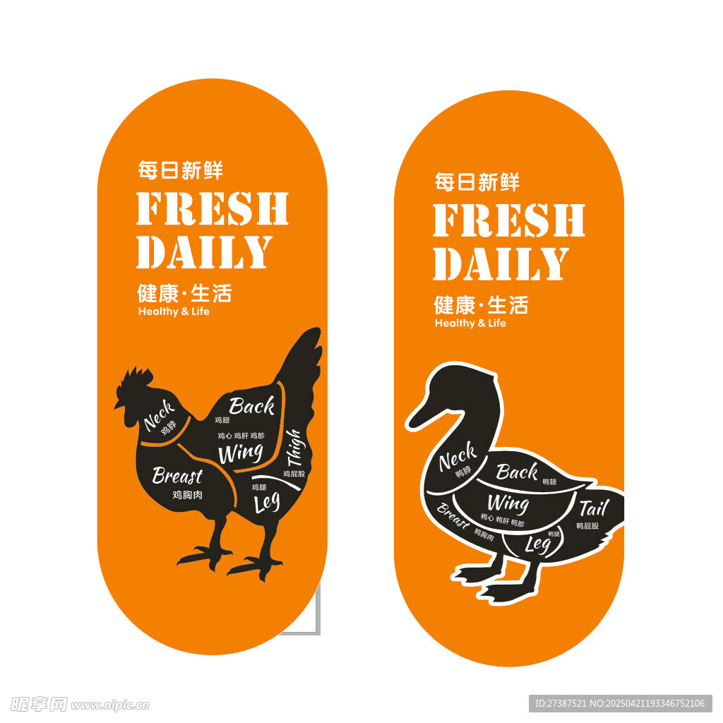 超市生鲜图菜店鸡鸭分解解剖图