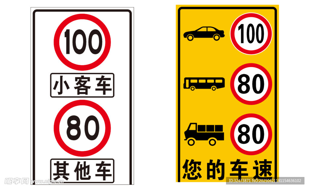 道路限速标识牌展示