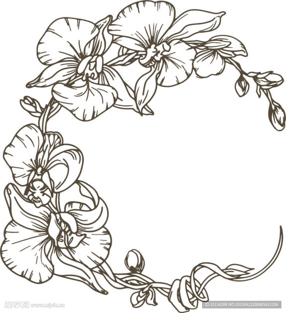 环绕花枝花环矢量高清文件