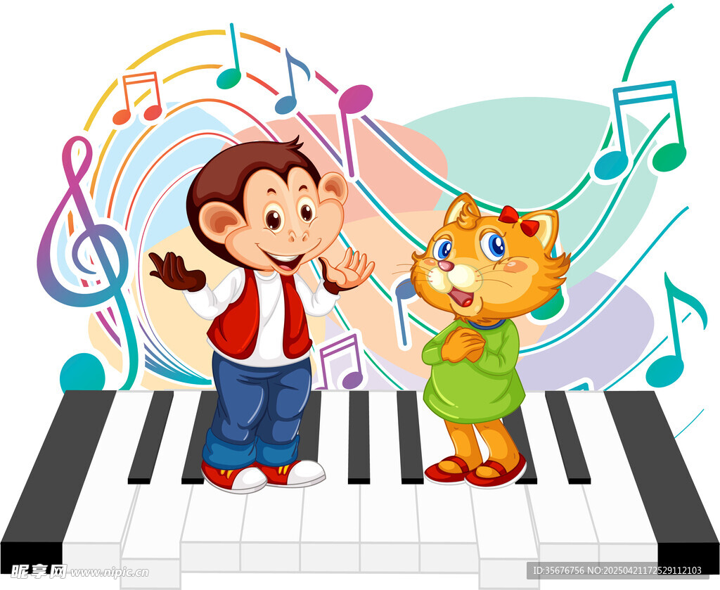 卡通音乐插图素材