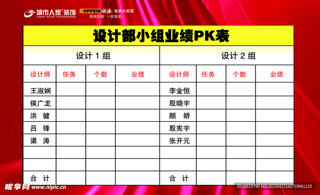 统计表格数据展示PK榜