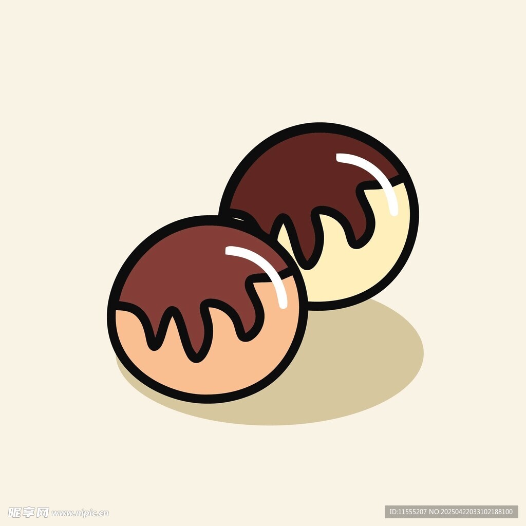 巧克力淋面甜点插画