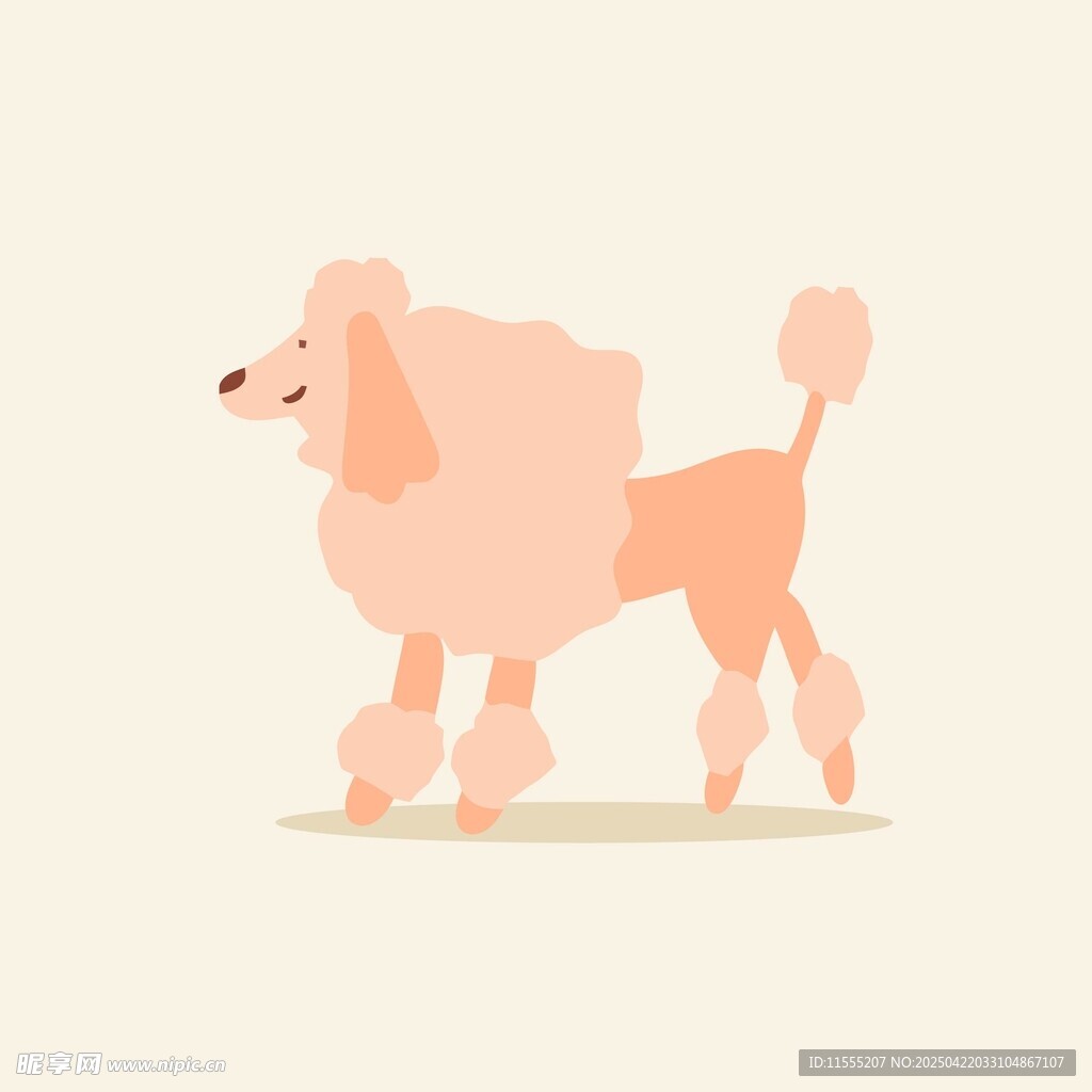 可爱贵宾犬插画形象
