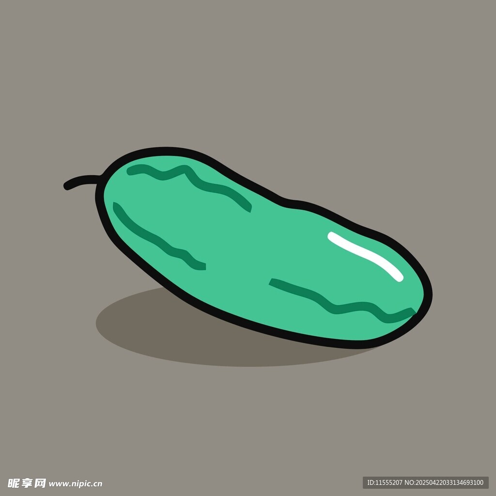 卡通形象的绿色黄瓜