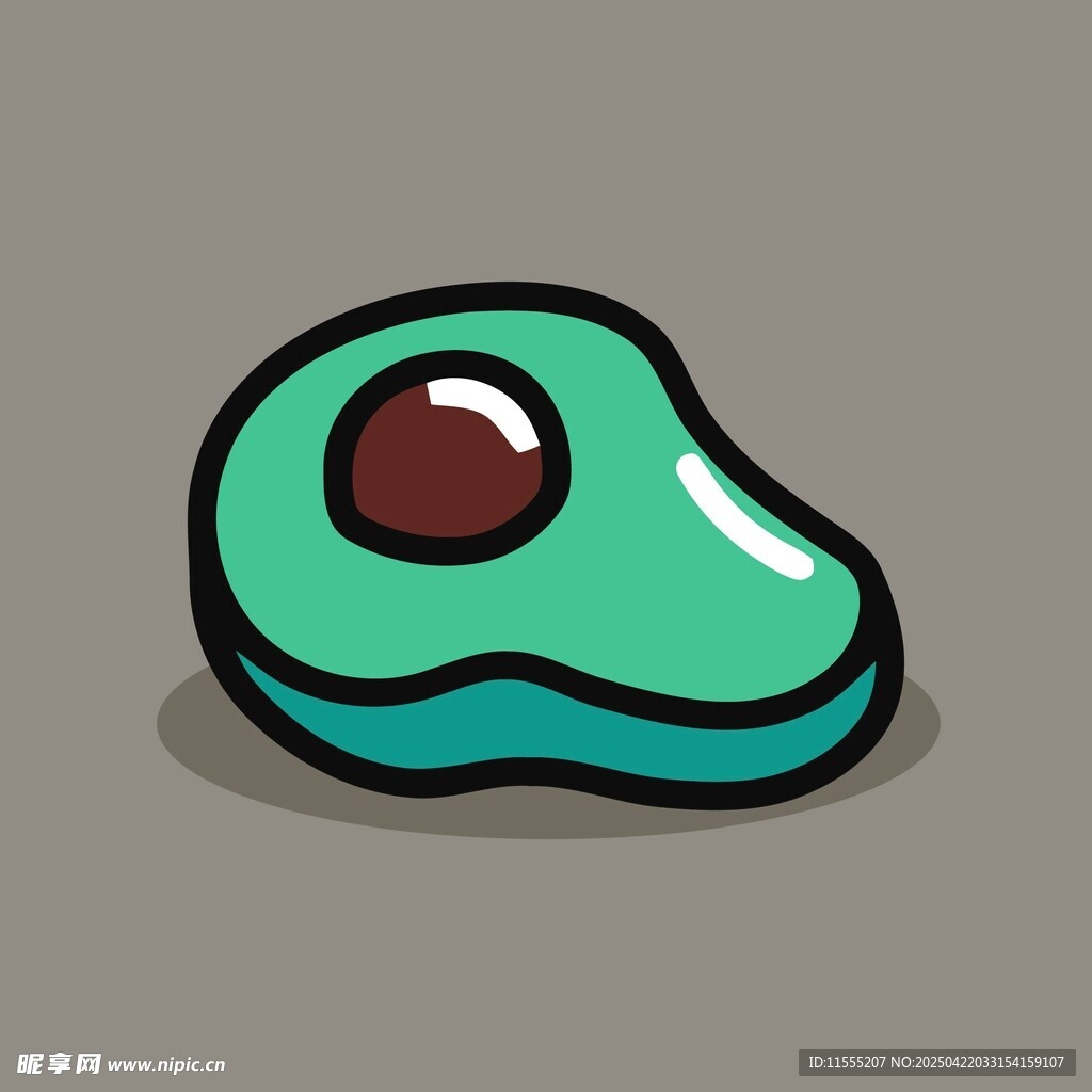 卡通风格绿色豆子形象